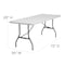 Flash Furniture Rectangle Folding Table, Plastic Top, White RB-3072-GG - alternate 4