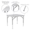 Flash Furniture Square Folding Table, Plastc, 34'' Sqr, Adj, Wht, Plastic Top, White RB-3434ADJ-GG - alternate 5