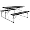 Flash Furniture Rectangle Folding Picnic Table, Black, Metal RB-EBB-1470FD-GG - alternate 6