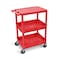 Luxor Tub Cart - Three Shelves -  Top, Tub Middle/Bottom Shelf Cart - All Red RDSTC211RD - alternate 2