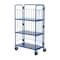 Vestil Blue Foldable/Nestable Roller Container 3 Shelf 990 lb 34 x 18 x 59 ROL-1834-3 - alternate 2