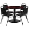 Flash Furniture Round Table Set, Laminate, Wood Grain RSRB1002-GG - alternate 2