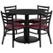 Flash Furniture Round Blk Lam Table, Brgundy Vinyl Seat, Rnd, 36", Laminate Top, Wood Grain RSRB1005-GG - alternate 2