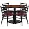 Flash Furniture Round Walnut Tble Set, Brgndy Seat, Rnd Base, 36", 36" W, 36" L, 30" H, Laminate Top, Wood Grain RSRB1008-GG - alternate 2