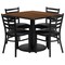 Flash Furniture Square Walnut Table, Blk Seat, Sqr, Rnd Base, 36", Laminate Top, Wood Grain RSRB1016-GG - alternate 2
