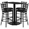 Flash Furniture Rectangle Blk Bar Table, Rctngl w/Rnd Base, Blk Seat, Laminate Top, Wood Grain RSRB1017-GG - alternate 2