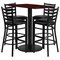 Flash Furniture Rectangle Mah Bar Table, Rctngl w/Rnd Base, Blk Seat, Laminate Top, Wood Grain RSRB1018-GG - alternate 2