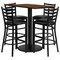Flash Furniture Rectangle Wal Bar Table, Rctngl w/Rnd Base, Blk Seat, Laminate Top, Wood Grain RSRB1020-GG - alternate 2