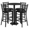 Flash Furniture Round Blk Bar Table, Rnd Base w/Blk Seats, 30", Laminate Top, Wood Grain RSRB1021-GG - alternate 2