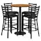 Flash Furniture Round Natural Bar Table, X-Base w/Black Seats, Laminate Top, Wood Grain RSRB1023-GG - alternate 2