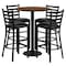 Flash Furniture Round Walnut Bar Table, X-Base w/Black Seats, Laminate Top, Wood Grain RSRB1024-GG - alternate 2
