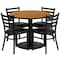 Flash Furniture Round Natural Laminate Table, 36" W, 36" L, 30" H, Laminate Top, Wood Grain RSRB1031-GG - alternate 2