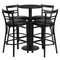 Flash Furniture Round Blk Bar Table, Rnd Base, Blk Vnyl Seat, 24", Laminate Top, Wood Grain RSRB1033-GG - alternate 2