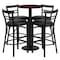 Flash Furniture Round Mahgany Bar Table, Rnd Base, Blk Seats, 24", 24" L, 24" W, 42" H, Laminate Top, Wood Grain RSRB1034-GG - alternate 2