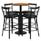 Flash Furniture Round Natural Bar Table, Rnd Base, Blk Seats, 24", Laminate Top, Wood Grain RSRB1035-GG - alternate 2
