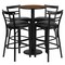 Flash Furniture Round Walnut Bar Tble, Rnd Base w/Blk Seats, 24", Laminate Top, Wood Grain RSRB1036-GG - alternate 2