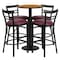 Flash Furniture Round Ntural Bar Table, Rnd Base, Burg Seats, 24", Laminate Top, Wood Grain RSRB1039-GG - alternate 2