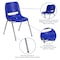 Flash Furniture Stach Chair, Navy w/Chrome Frame, 14"H RUT-14-NVY-CHR-GG - alternate 4