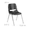 Flash Furniture Stack Chair, Chrome Frame, Black, 16" RUT-16-BK-CHR-GG - alternate 4
