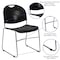Flash Furniture Stack Chair, Chrome Frame, Blk, 800 lb. RUT-188-BK-CHR-GG - alternate 3
