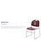 Flash Furniture Burgundy Plastic Sled Stack Chair RUT-188-BY-GG - alternate 3
