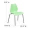 Flash Furniture Stack Chair, Plastic, Green w/Silver Frame RUT-288-GREEN-GG - alternate 8