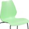 Flash Furniture Stack Chair, Plastic, Green w/Silver Frame RUT-288-GREEN-GG - alternate 3