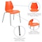Flash Furniture Plastic Stack Chair, Orange RUT-288-ORANGE-GG - alternate 6