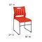 Flash Furniture Stack Chair, Orange Plastic, Sled Base RUT-2-OR-GG - alternate 3