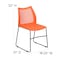 Flash Furniture Sled Stack Chair, Plastic, Air-Vent Bck, OR RUT-498A-ORANGE-GG - alternate 6