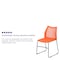 Flash Furniture Sled Stack Chair, Plastic, Air-Vent Bck, OR RUT-498A-ORANGE-GG - alternate 2