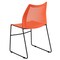Flash Furniture Sled Stack Chair, Plastic, Air-Vent Bck, OR RUT-498A-ORANGE-GG - alternate 7