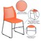 Flash Furniture Sled Stack Chair, Plastic, Air-Vent Bck, OR RUT-498A-ORANGE-GG - alternate 5