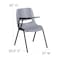 Flash Furniture Tablet Arm Chair, Right Hand Flip-Up, Gray, 21" W, 25.5" L, 32" H, Gray RUT-EO1-GY-RTAB-GG - alternate 8