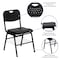 Flash Furniture Hercules Chair, 16-1/4 in W 20-1/2" L 29-1/2" H, Plastic Seat RUT-GK01-BK-BAS-GG - alternate 2