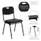 Flash Furniture Stack Chair, Plastic, Black, 400 lb. Capcty RUT-GK01-BK-GG - alternate 6