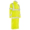 Deltaplus Hi-Vis Long Rain Coat, Polyester/Polyurethane Coating, Class 3 High Visibility Lime, 3XL 62032 - alternate 2