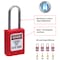Master Lock Zenex Thermoplastic Padlock, 1-3/8 in Wide, 1-1/2 in H, Stainless Steel Shackle, Key Retaining, Red S31RED - alternate 3