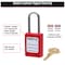 Master Lock Zenex Thermoplastic Padlock, 1-3/8 in Wide, 1-1/2 in H, Stainless Steel Shackle, Key Retaining, Red S31RED - alternate 6