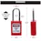 Master Lock Zenex Thermoplastic Padlock, 1-3/8 in Wide, 1-1/2 in H, Stainless Steel Shackle, Key Retaining, Red S31RED - alternate 4