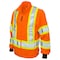 Tough Duck Men's Hi-Vis 3-in-1 Safety Bomber Jacket, 300D Poly Oxford with PU Coating, Fluorescent Orange, 2XL S41321 - alternate 4