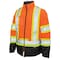 Tough Duck Hi-Vis 5-in-1 Safety Jacket, 300D Poly Oxford with PU Coating, Class 3 Type R, Fluorescent Orange S42651 - alternate 2