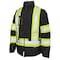 Tough Duck Hi-Vis 5-in-1 Safety Jacket, 300D Poly Oxford with PU Coating, Class 1 Type O, Black, 3XLT S42651 - alternate 2