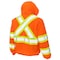 Tough Duck High Visibility Hooded Sweatshirt, 2, R, Polyester, Orange, 2XL S49421 - alternate 2