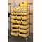 Seville Classics Steel Bin Rack 24, 7 Tier, 8 Shelves, Black, 36 in W x 63.5 in H x 14.25 in D, Black / Yellow SHE16508BB - alternate 4