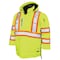 Tough Duck Hi-Vis Safety Parka, 300D Ripstop, 100% Polyester, Class 3 Type R, Hi-Vis Green, L SJ391 - alternate 1