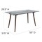 Flash Furniture Rectangle Walnut Table, Glass Top, 31.5"X55", Glass, Clear SK-17GC-034-W-GG - alternate 5