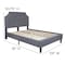 Flash Furniture Brighton Full Platform Bed, Light Gray SL-BK4-F-LG-GG - alternate 10