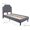 Flash Furniture Brighton Twin Platform Bed, Light Gray SL-BK4-T-LG-GG - alternate 5