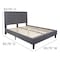 Flash Furniture Roxbury Queen Platform Bed, Light Gray SL-BK5-Q-LG-GG - alternate 4